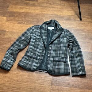 Merona Black and Gray Plaid Blazer